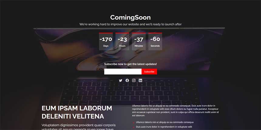 免费的正在建设中的Bootstrap模板