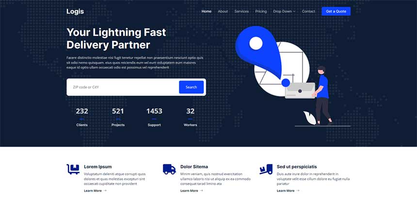 Bootstrap自适应运输网站模板 Bootstrap自适应运输网站模板