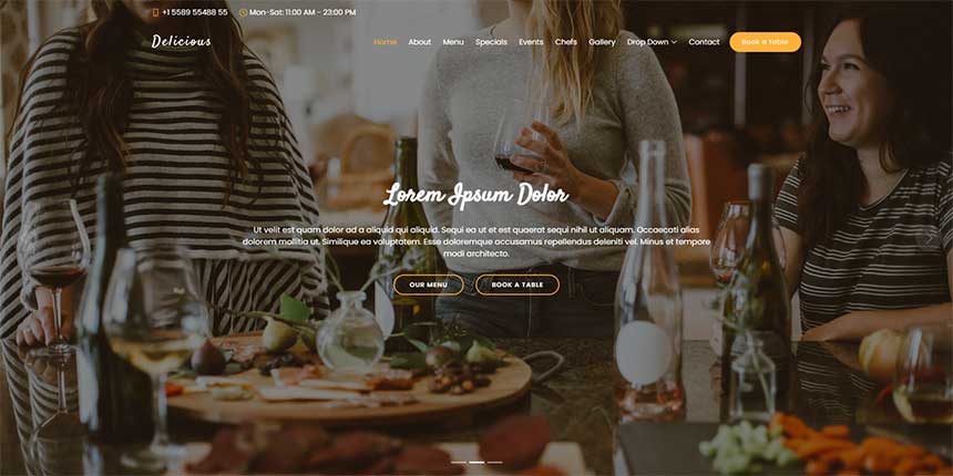 免费餐饮行业Bootstrap自适应网站模板