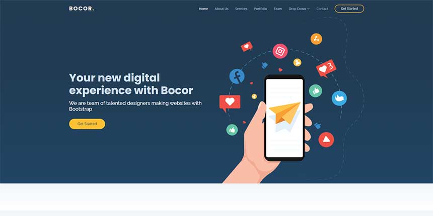 带有精美动画的Bootstrap模板